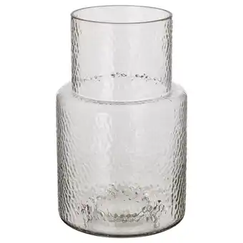 IKEA Konstfull vase, klart glass/mønstret, 26 cm tilbud