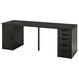 IKEA Lagkapten / alex arbeidsbord, brunsvart/svart, 200x60 cm tilbud