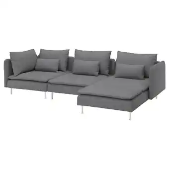 IKEA Söderhamn 4-seters sofa med sjeselong, vissle grå tilbud