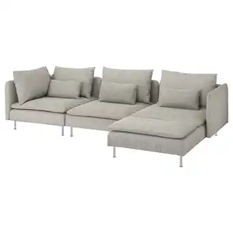 IKEA Söderhamn 4-seters sofa, med sjeselong/viarp beige/brun tilbud