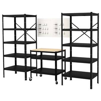 IKEA Bror oppbevaring med hyller/tralle, 255x54x190 cm tilbud