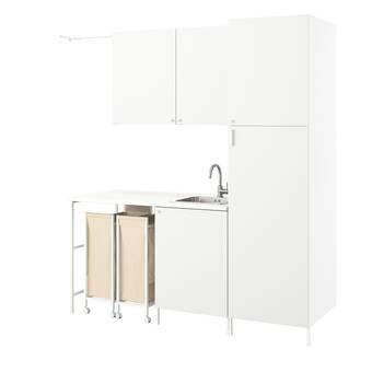 IKEA Enhet tøyvask, hvit, 199x63.5x222.5 cm tilbud