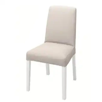 IKEA Bergmund stol, hvit/hallarp beige tilbud