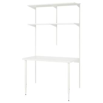 IKEA Boaxel / lagkapten hylle med bordplate, hvit, 125x62x201 cm tilbud