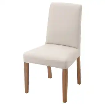 IKEA Bergmund stol, eikemønstret/hallarp beige tilbud