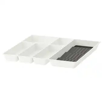 IKEA Uppdatera bestikkbrett/brett med krydderrom, hvit/antrasitt, 52x50 cm tilbud