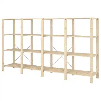 IKEA Hejne 4 seksjoner/hyller, bartre, 307x50x171 cm tilbud