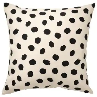 IKEA Oddny putetrekk, offwhite/prikker svart, 50x50 cm tilbud