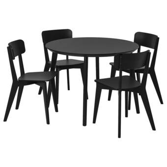 IKEA Lisabo / lisabo bord og 4 stoler, svart/svart, 105 cm tilbud