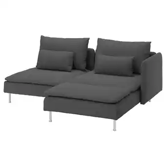 IKEA Söderhamn 2-seters sofa, med sjeselong med armlene/tallmyra mellomgrå tilbud
