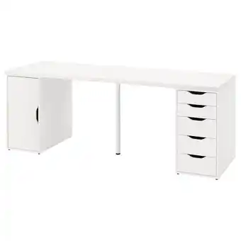 IKEA Lagkapten / alex arbeidsbord, hvit, 200x60 cm tilbud