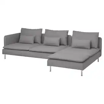 IKEA Söderhamn 4-seters sofa med sjeselong, og åpen ende tonerud/grå tilbud