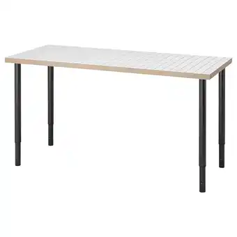 IKEA Lagkapten / olov arbeidsbord, hvit antrasitt/svart, 140x60 cm tilbud
