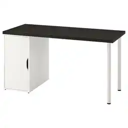 IKEA Lagkapten / alex arbeidsbord, brunsvart/hvit, 140x60 cm tilbud