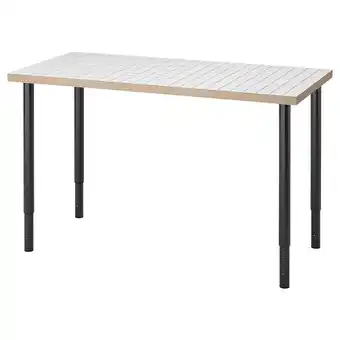IKEA Lagkapten / olov arbeidsbord, hvit antrasitt/svart, 120x60 cm tilbud