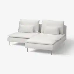 IKEA Söderhamn 2-seters sofa med sjeselong, blekinge hvit tilbud