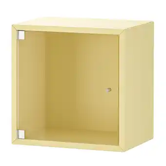 IKEA Eket veggskap med vitrinedør, blekgul, 35x25x35 cm tilbud