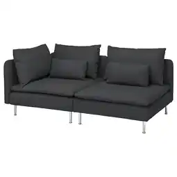 IKEA Söderhamn 3-seters sofa, med åpen ende/fridtuna mørk grå tilbud