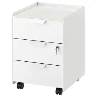 IKEA Trotten skuffeseksjon med 3 skuffer på hjul, hvit tilbud