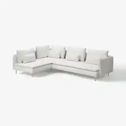 IKEA Söderhamn hjørnesofa, 4-seters, med åpen ende/blekinge hvit tilbud