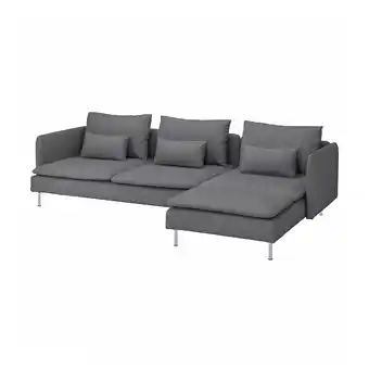 IKEA Söderhamn 4-seters sofa med sjeselong, vissle grå tilbud