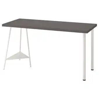 IKEA Lagkapten / tillslag arbeidsbord, mørk grå/hvit, 140x60 cm tilbud