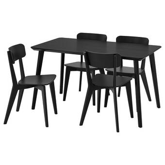 IKEA Lisabo / lisabo bord og 4 stoler, svart/svart, 140x78 cm tilbud