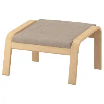 IKEA Poäng fotskammel, bjørkefiner/hillared beige tilbud