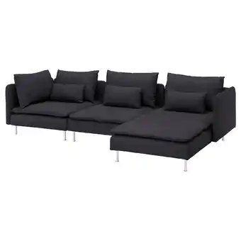 IKEA Söderhamn 4-seters sofa med sjeselong, hillared antrasitt tilbud