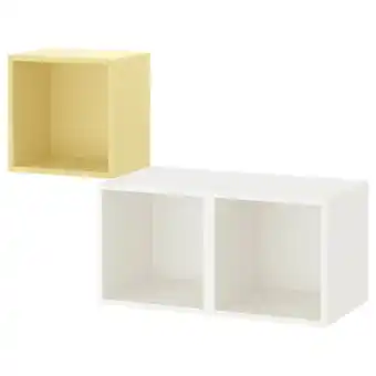 IKEA Eket veggmontert skapkombinasjon, blekgul/hvit, 105x35x70 cm tilbud