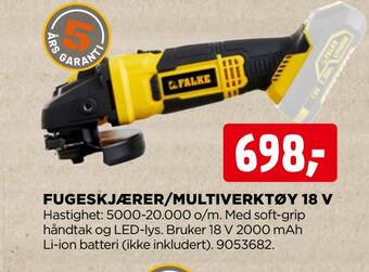 jem & fix Fugeskjærer/multiverktøy 18 v tilbud