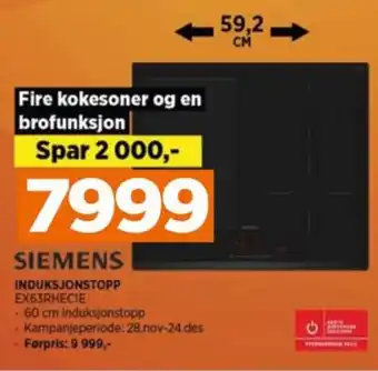 POWER Siemens induksjonsplate tilbud