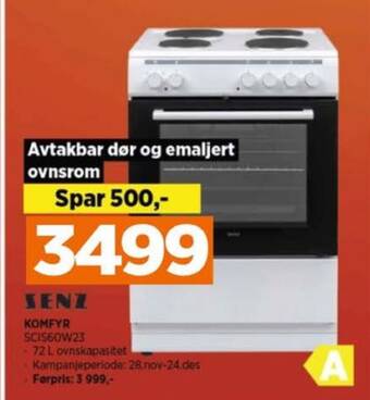 POWER Senz komfyr tilbud