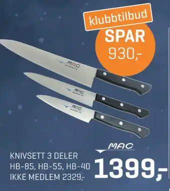 Jernia Mac knivsett tilbud