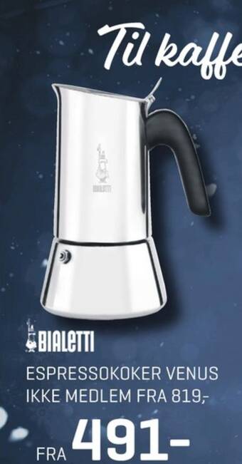 Jernia Bialetti espressobrygger tilbud