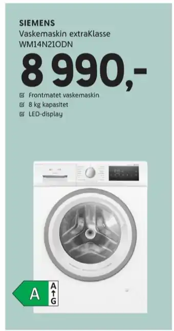 ELON Siemens vaskemaskin tilbud