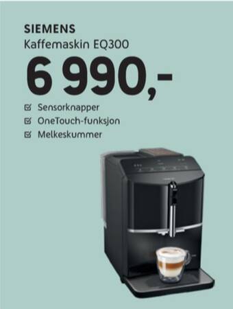 ELON Siemens espressomaskin tilbud