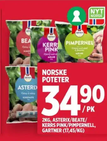 Meny Gartner poteter tilbud