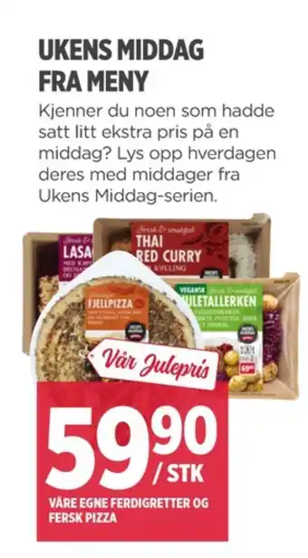 Meny Ukjent ferdigretter tilbud