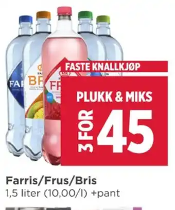 Meny Farris mineralvann tilbud