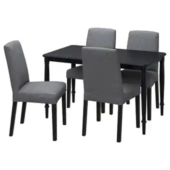 IKEA Danderyd / bergmund bord og 4 stoler, svart/gunnared mellomgrå, 130 cm tilbud
