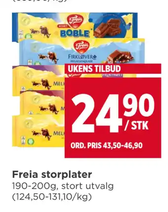 Meny Freia storplater tilbud