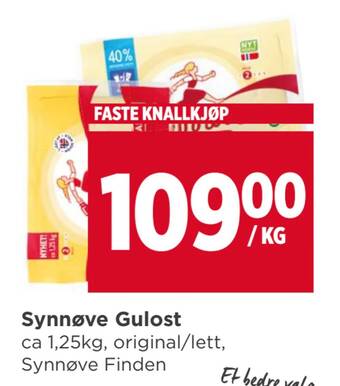 Meny Synnøve gulost tilbud