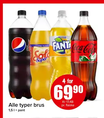 Spar Alle typer brus tilbud