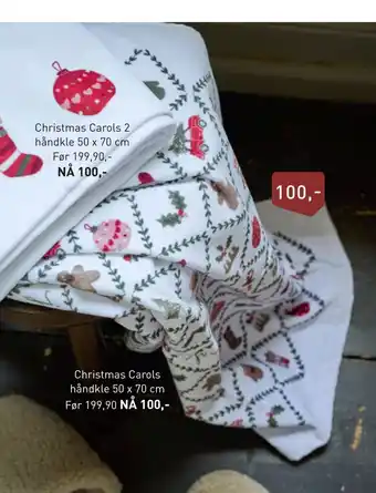 Kid Interiør Christmas carols håndkle tilbud