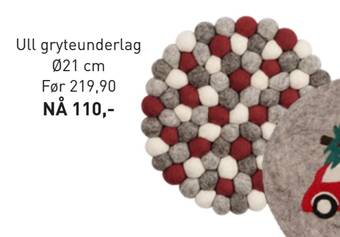 Kid Interiør Ull gryteunderlag tilbud