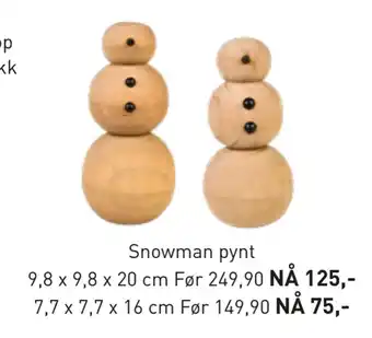 Kid Interiør Snowman pynt tilbud