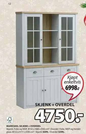 JYSK Markskel skjenk + overdel tilbud