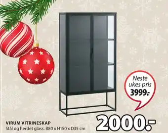 JYSK Virum vitrineskap tilbud