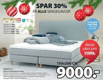 JYSK Gold c10 kontinentalseng tilbud